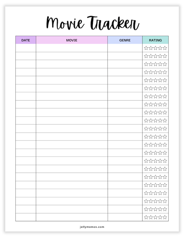 printable movie tracker template