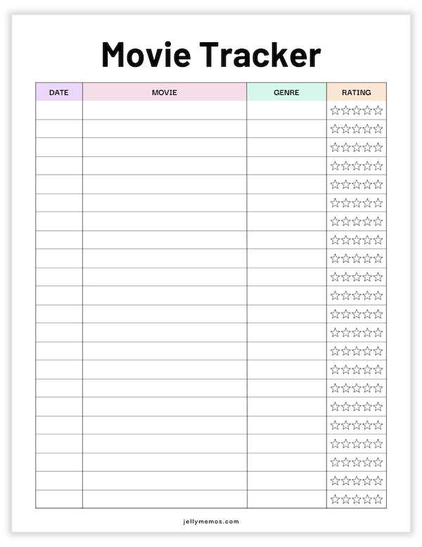 printable movie tracker template
