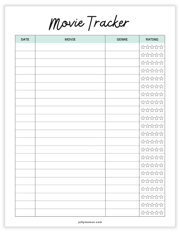 printable movie tracker template