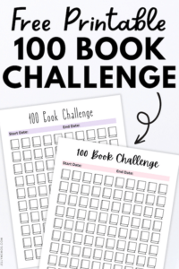 Printable 100 Book Challenge Templates - 12 Reading Trackers - JellyMemos