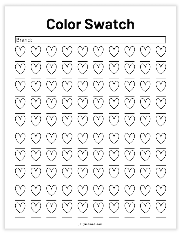 color swatch chart