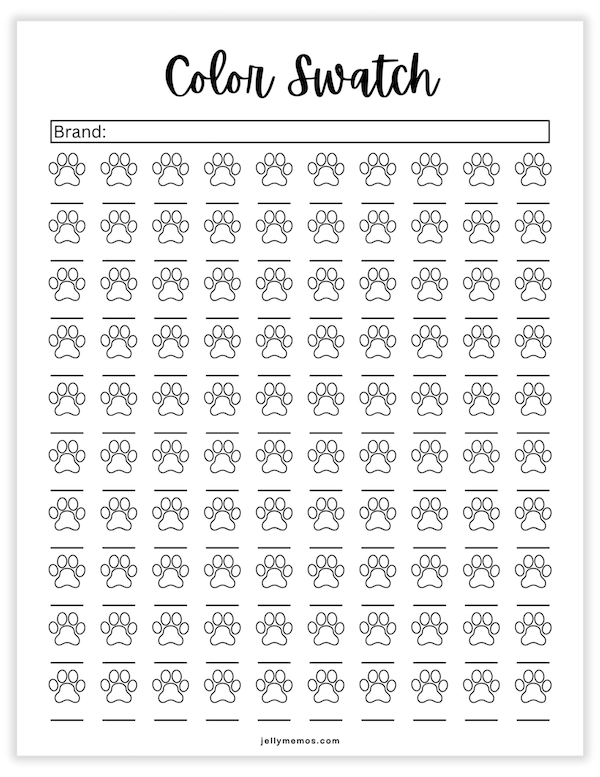 color swatch chart