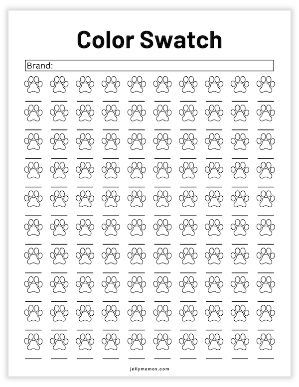 color swatch chart