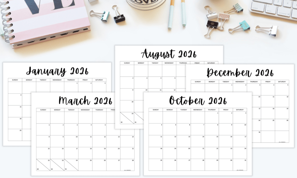 2026 pretty calendar