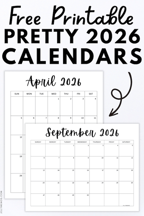 Pretty Calendar Printable Templates For 2026