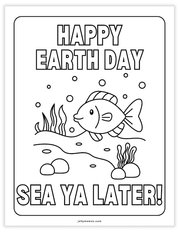 earth day coloring pages under the sea scene with fish