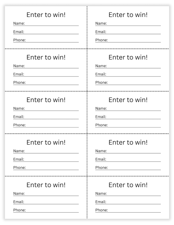 simple raffle ticket template