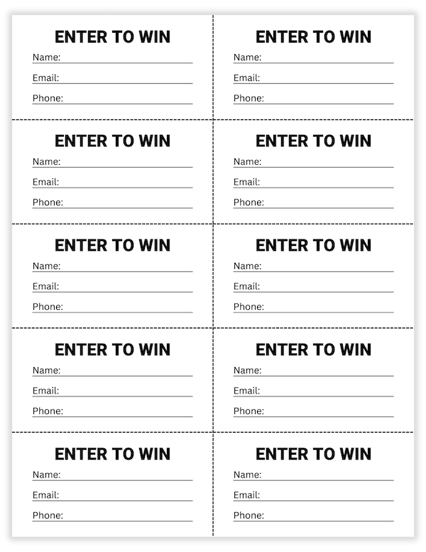 bold raffle ticket template