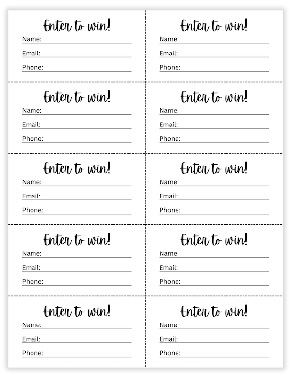 cute raffle ticket template