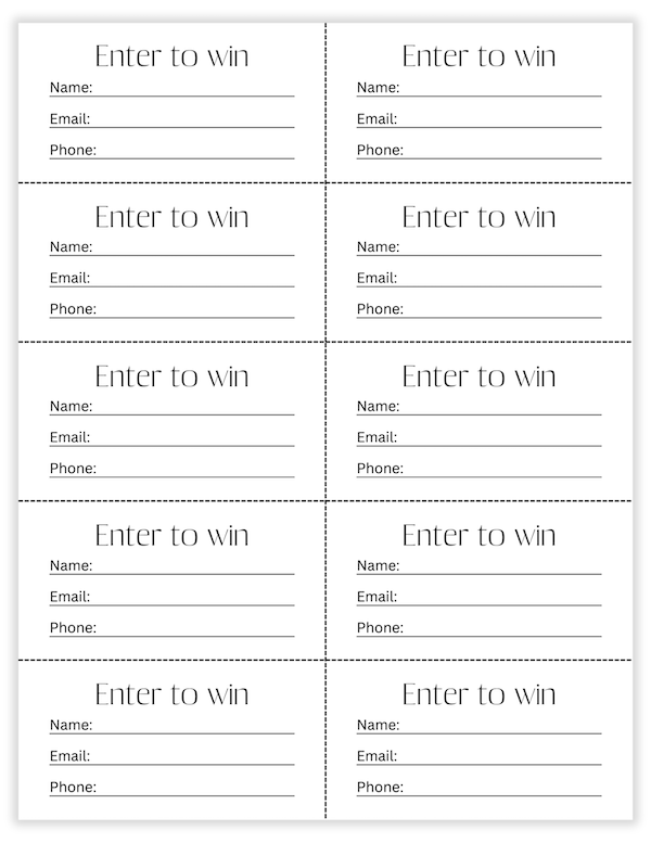 elegant raffle ticket template