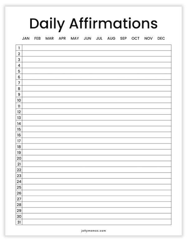 plain affirmations worksheet