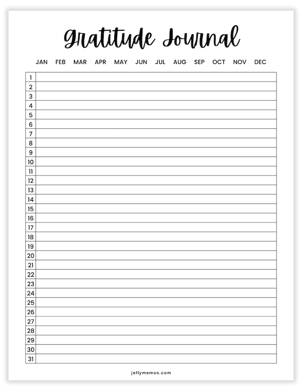 blank printable gratitude journal templates