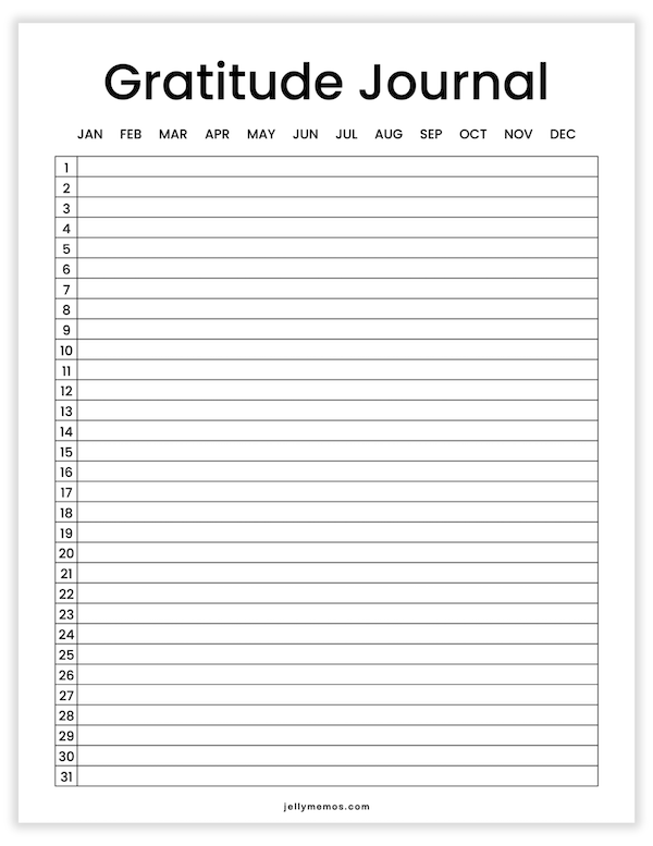 plain printable gratitude journal templates