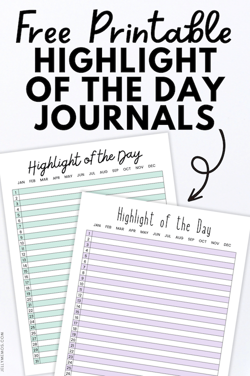 Printable Highlight Of The Day Journal Templates
