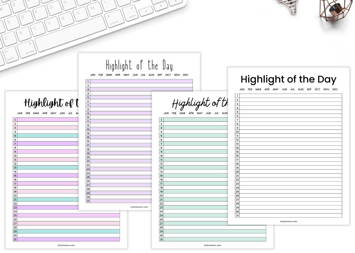 Printable Highlight Of The Day Journal Templates - JellyMemos