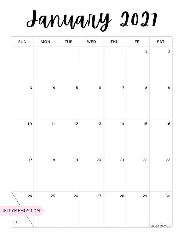 january 2027 pretty calendar printable