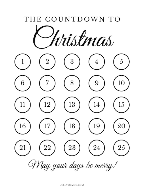 minimalist 25 day christmas countdown