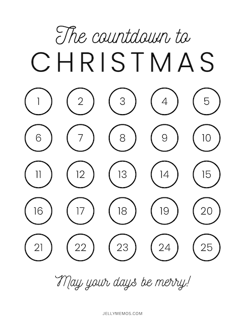 minimalist 25 day christmas countdown