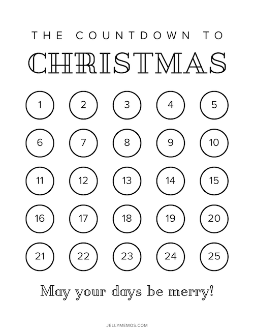 minimalist 25 day christmas countdown